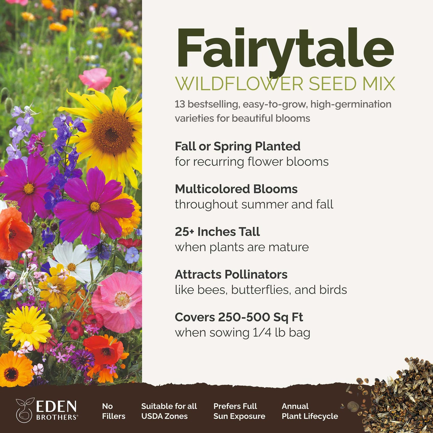 A visual overview of the wildflower seed mix, showcasing expected floral blooms.