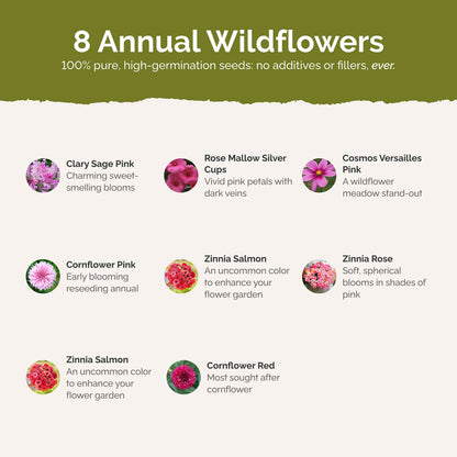 List of flower species and seeds included in the Wildflower Seed Mix.