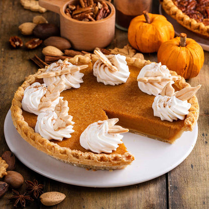 A pumpkin pie made from the Spookie pumpkin variety.