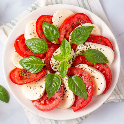 Caprese salad with Beefsteak tomatoes.