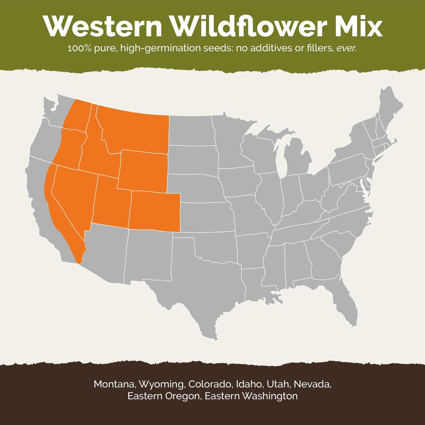A map of the united states highighting states contained within the western region